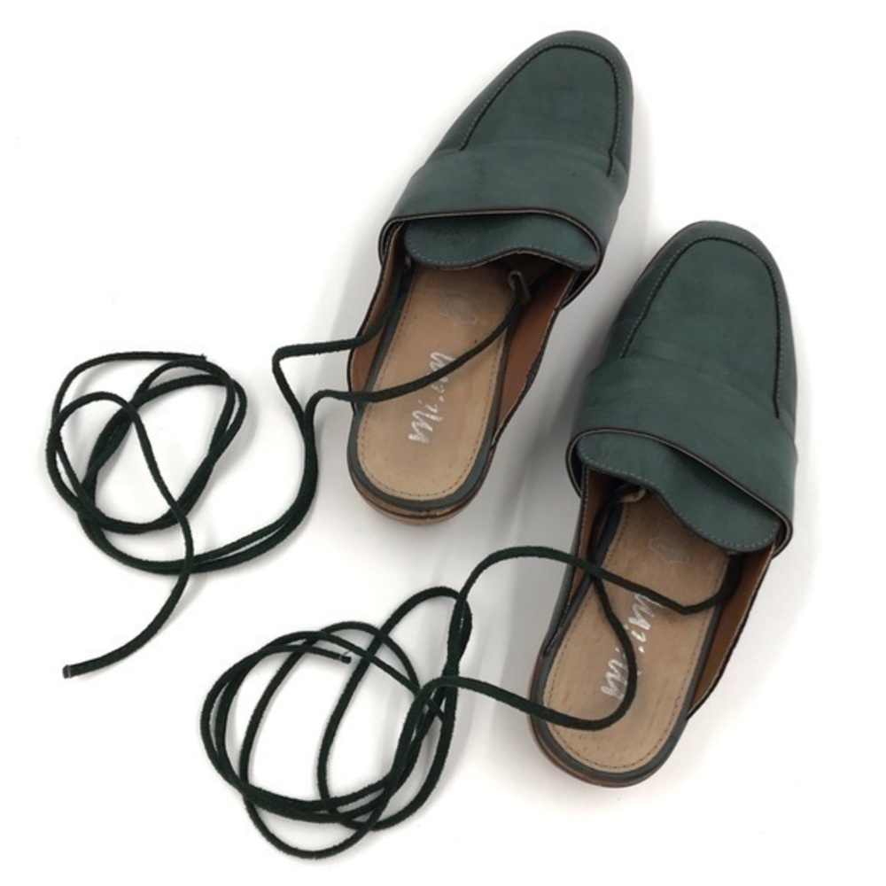 Mi.iM Teal Joanne Maybe It’s Meant To Be Mules With Ankle Laces Womens size 6